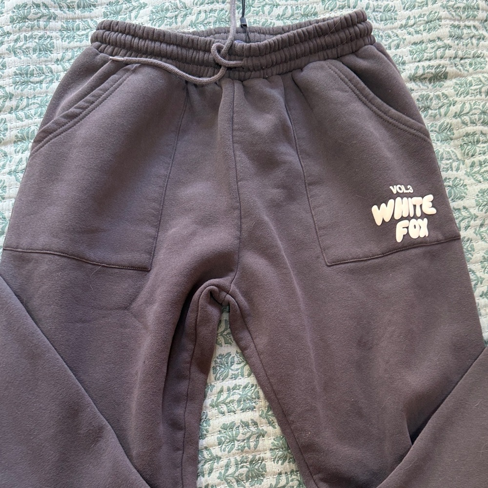 White Fox Boutique Charcoal Drawstring Track Pants